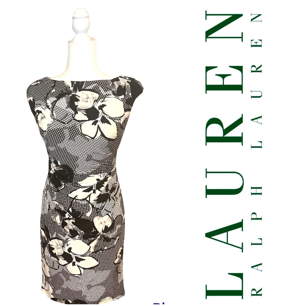 LAUREN RALPH LAUREN - Sleeveless Floral Jersey Dress. Size 6P